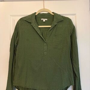 J. Crew Green Textured Button Down Shirt